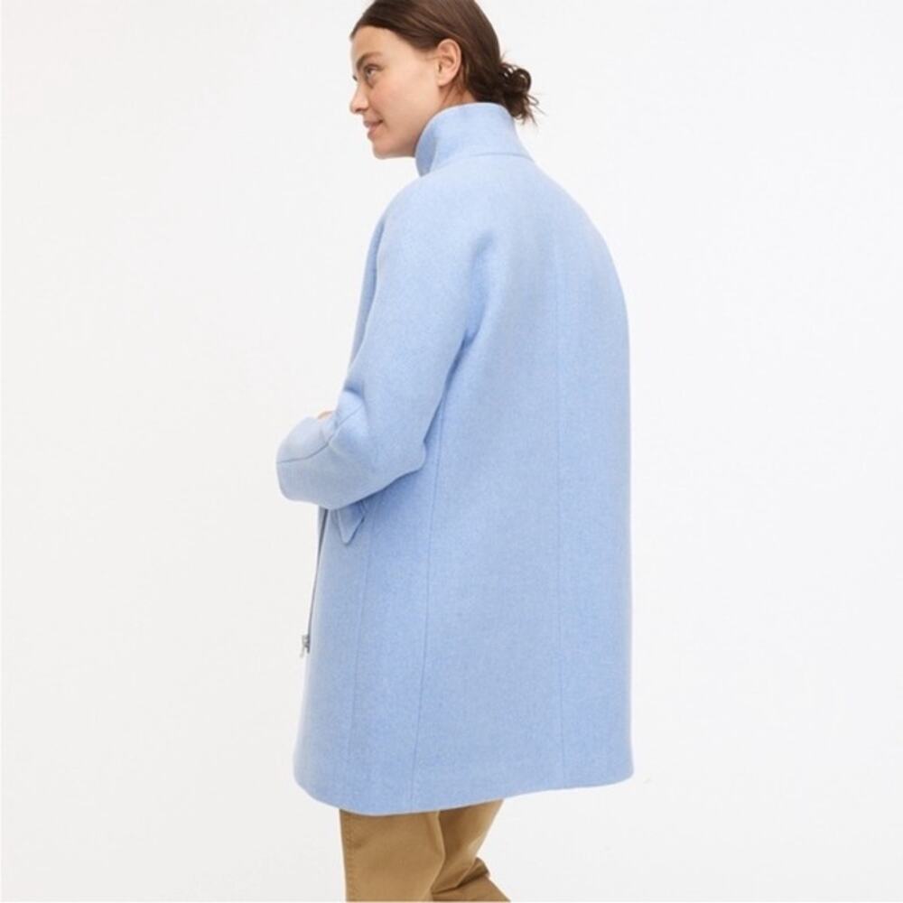 J.Crew Cocoon Italian stadium light blue wool coat size 14 - Picture 4 of 12